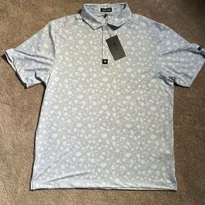 Bad Birdie Floral Performance Golf Polo, Light Purple - NWT